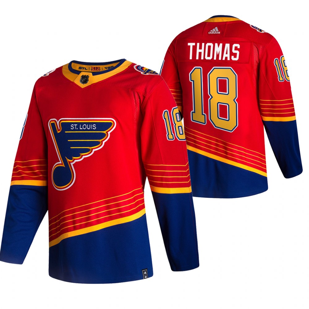 2021 Adidias St. Louis Blues #18 Robert Thomas Red Men Reverse Retro Alternate NHL Jersey